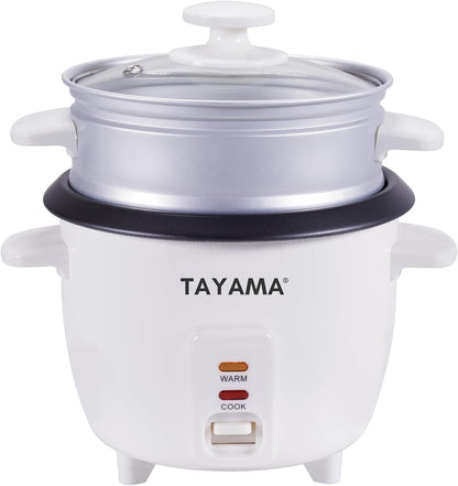 Rice Cooker with Steam Tray 3 Cup, White (RC-03R)1