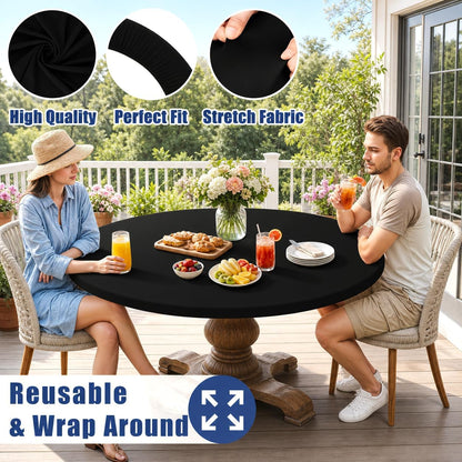 Spandex round Tablecloth, Fitted Table Cloth for 45"-56" Tables5