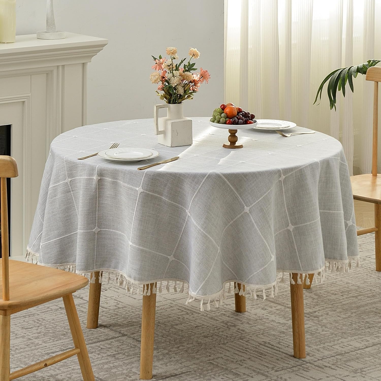 lattice-embroidery-plaid-round-tablecloth-with-tassel-round-70-inch-grey