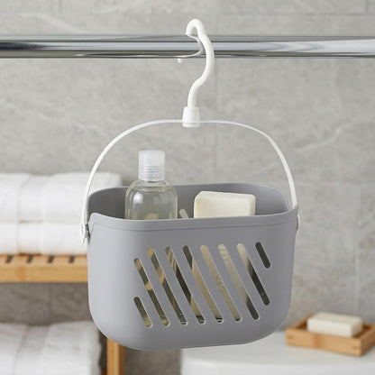 Hanging Hanging Shower Basket, Portable Plastic Shower Caddy Storage Basket with Rotatable Hook, Bath Tub Toy Holder Small Bathroom Organizer for College Dorm Bathroom Kitchen6