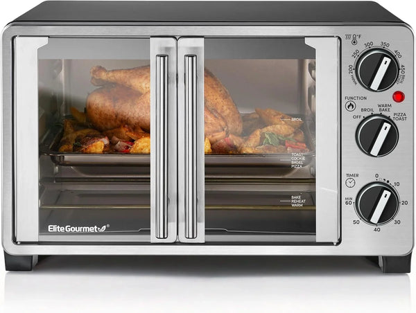 ETO2530M Double French Door Oven, 25L, 12" Pizza, Ss/Black | Bake, Broil, Toast & Keep Warm Functions - Great for Entertaining - Countertop Design1