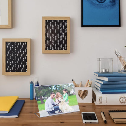 50 Pcs Acrylic Picture Frames Bulk 4 X 6 Inch Plastic Sign Holder Clear Frame Horizontal L Shape Acrylic Photo Slanted Back Plastic Picture Display Stand Flyer Holder for Office Home Desktop4