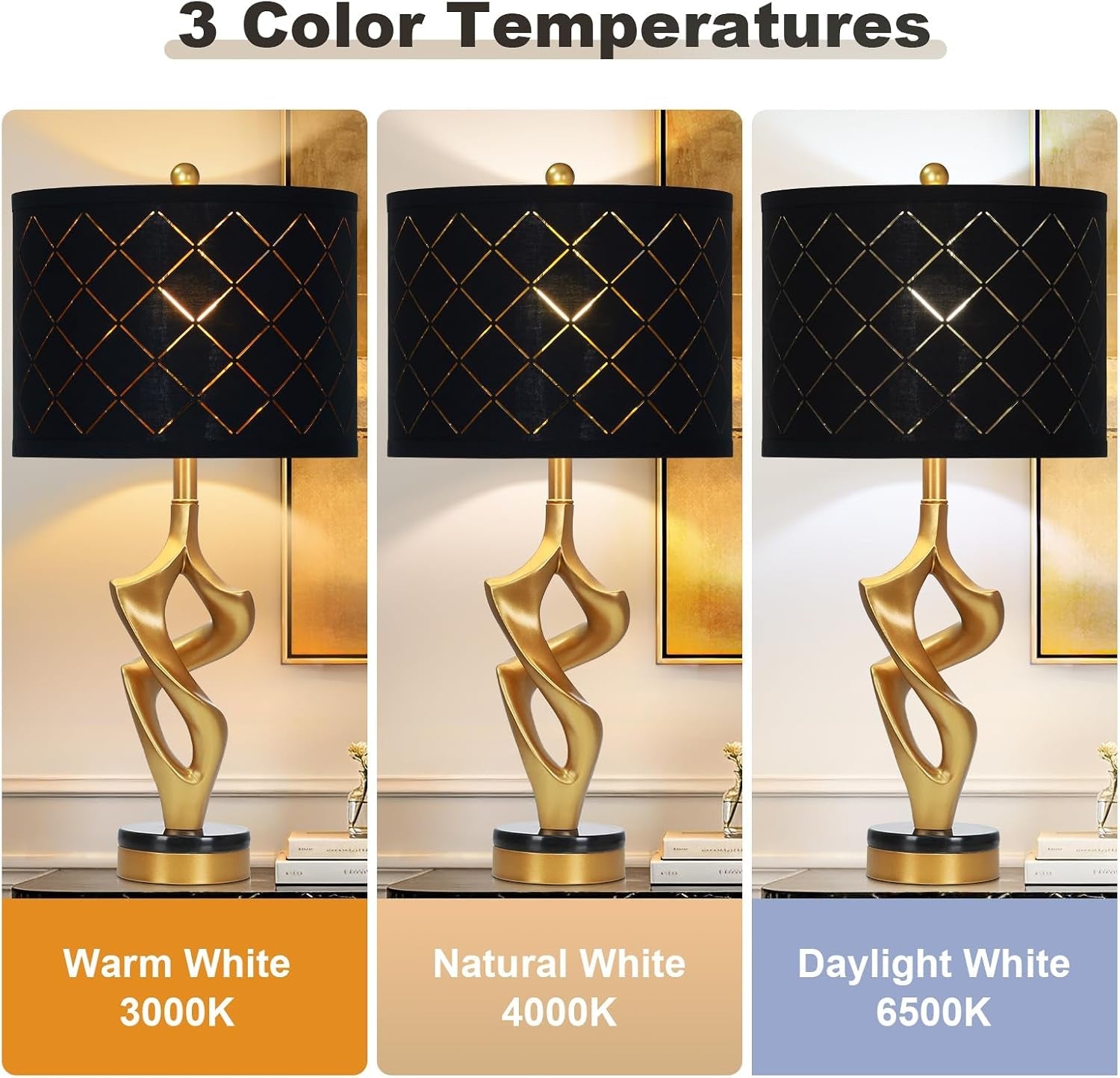 29-tall-black-and-gold-table-lamp-for-living-room-3-color-temperatures-bedside-lamp-for-bedroom-nightstand-modern-sculptural-resin-lamp-with-grid-shade-1-led-bulb-included