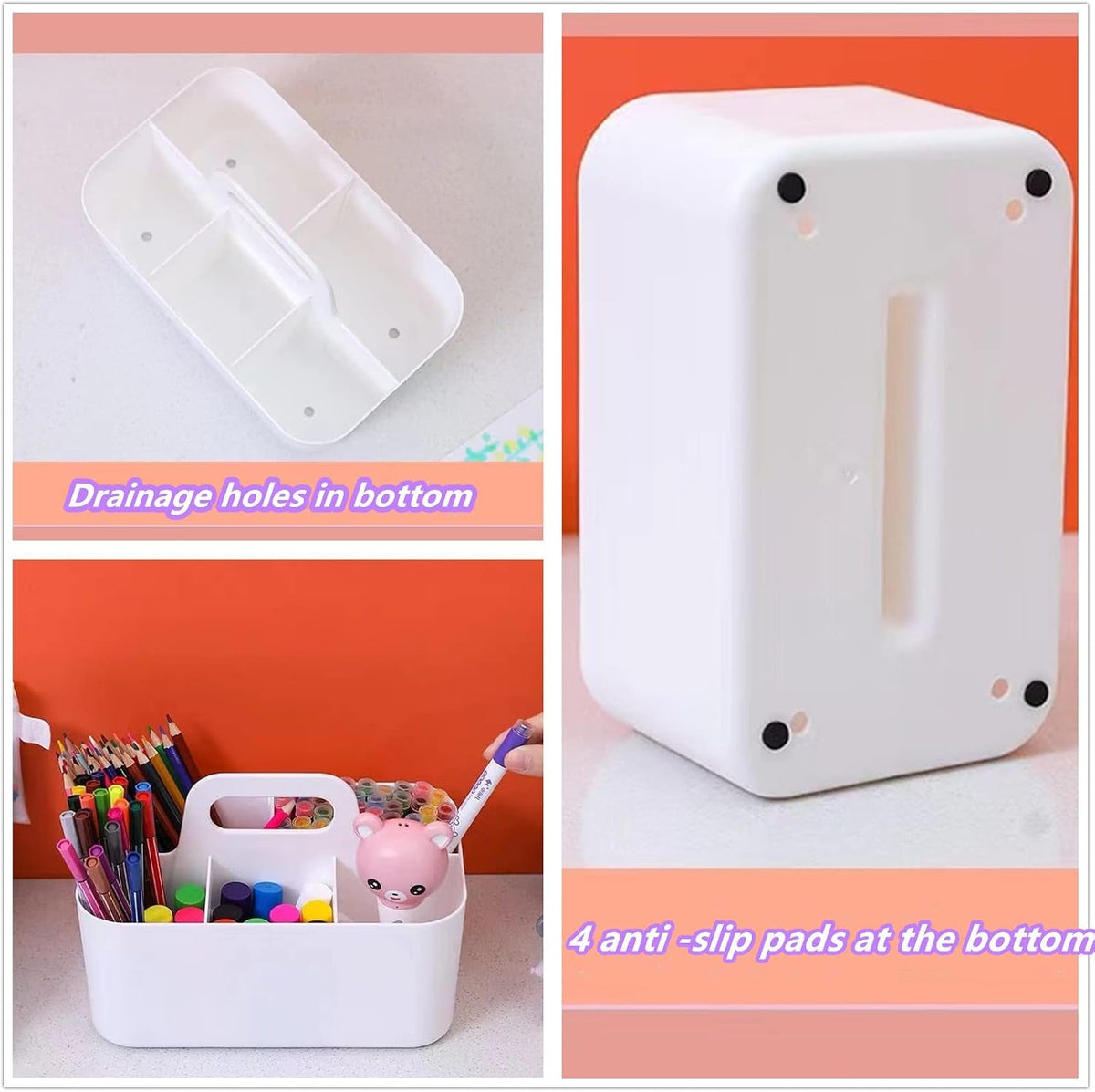 2-pack-plastic-shower-caddy-portable-portable-basket-with-handle-storage-organizer-stackable-5-compartments-9-76-x-6-x-6-7-white