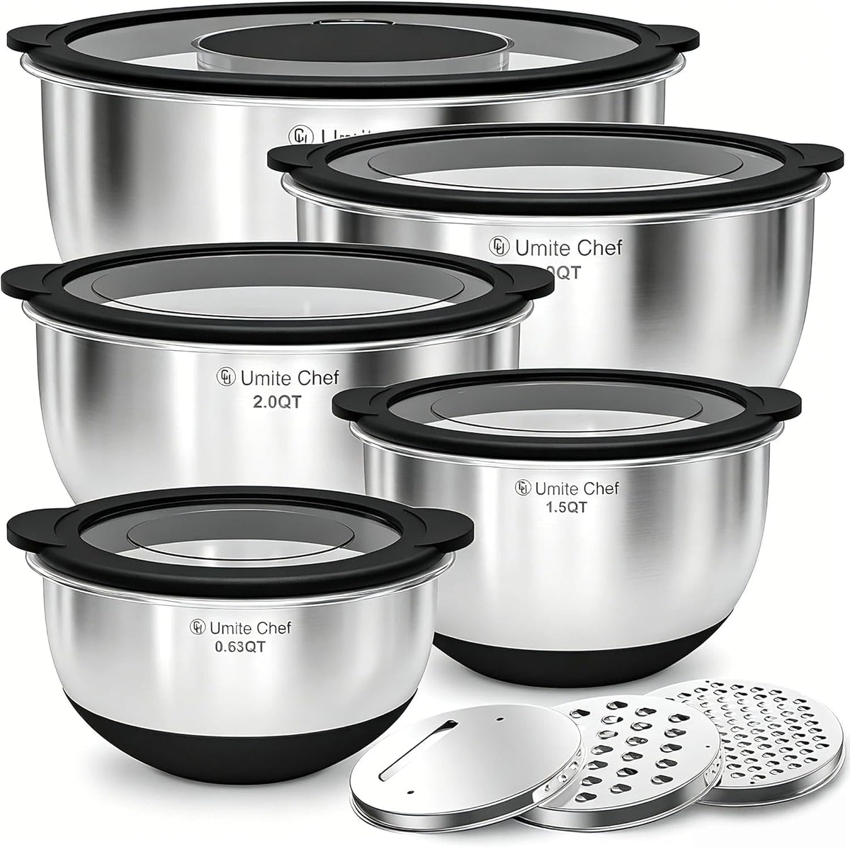 mixing-bowls-with-lids-set-non-slip-airtight-warp-proof-tpr-as-lids-thicker-stainless-steel-bowls-measurement-lines-3-graters-prep-meal-bowl-black-nesting-bowl-for-kitchen-5-3-2-1-5-0-63qt