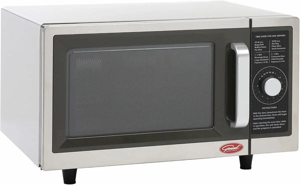 Foodservice Commercial Microwave with Dial Control, 10 Seconds to 8 Minutes Time Increments, Countertop 120V/1000W, 1 Cu.Ft., Stainless Steel1