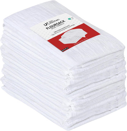 White Flour Sack Towels [12 Pack - 28 X 28 Inch] 100% Cotton | Tea Towels for Cleaning & Drying - Highly Absorbent Kitchen Dish Cloth1