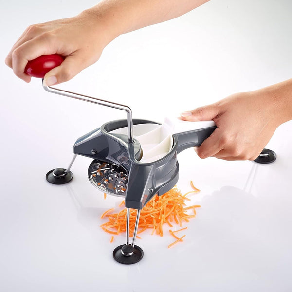 Famos 117122E7 Vegetable Slicer with 3 Slices + 1 Peeler Stainless Steel Blades Schnitzel Mouli Set3