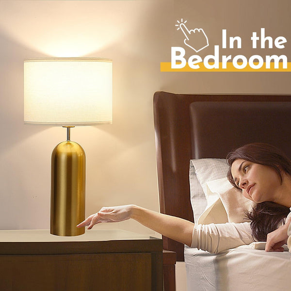 Gold Lamps Set of 2 Touch Control 3-Way Dimmable Bedside Nightstand Lamps Bedroom Lamps Modern White& Gold Table Lamp with USB Type C Ports Tall Lamps for Living Room End Table Home Office5