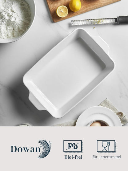 Casserole Dish, 9X13 Ceramic Baking Dish, Large Lasagna Pan Deep for Oven, 4.2 Quarts Baking Pan with Handles, Oven Safe and Durable Bakeware for Lasagna, Home Decor, Wedding Gift, Soft White3
