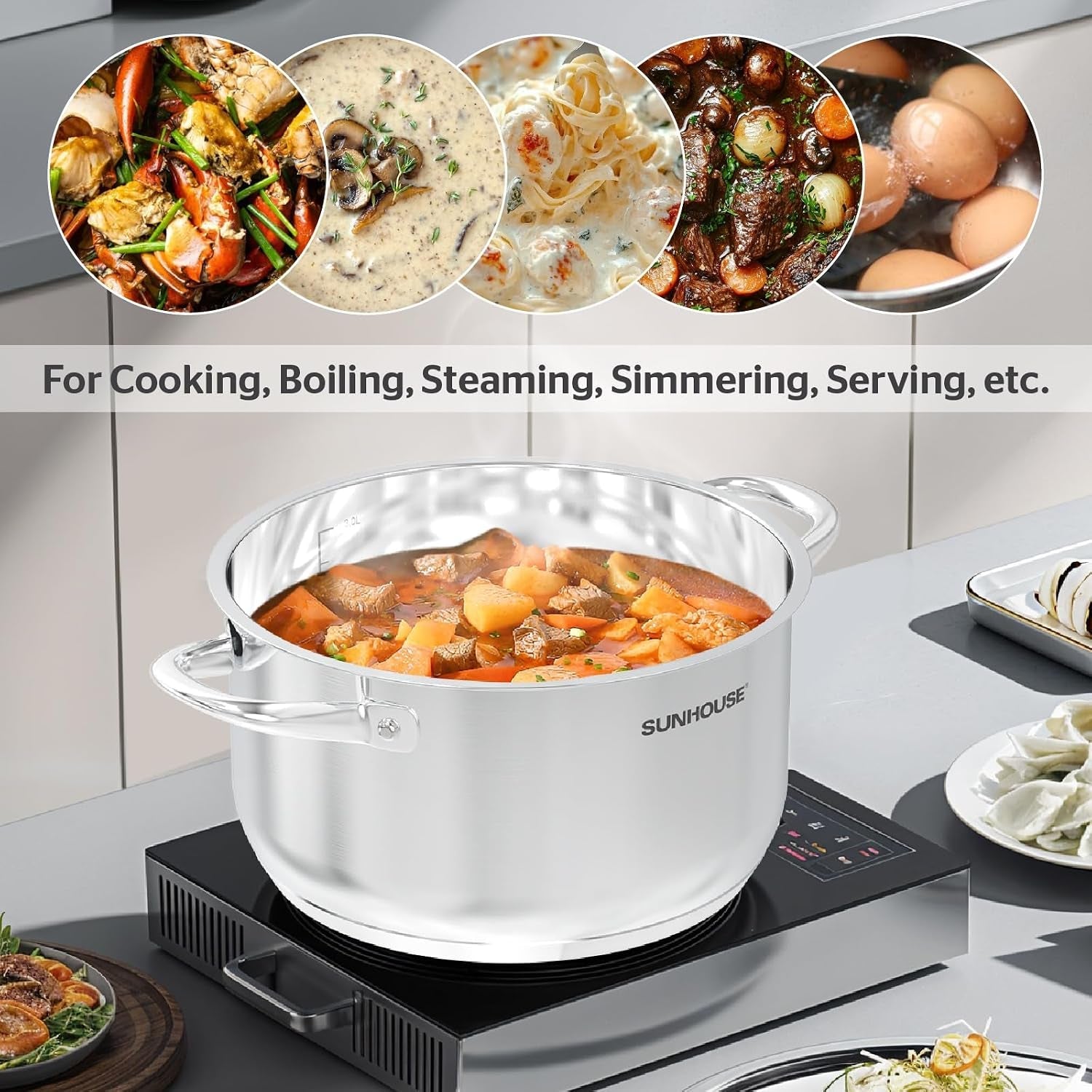 stainless-steel-stock-pot-8-quart-tempered-glass-lid-3-ply-bottom-soup-pasta-food-boil-simmer-all-cooktops-dishwasher-oven-safe-8qt-pots-for-pasta-soup-stockpot-for-canning-with-impact-bonded-base-oven-safe-induction-compatible