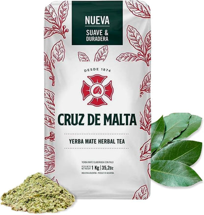 Yerba Mate Tea – 1Kg (2.2 Lbs) Loose Leaf – Traditional Argentine Herbal Tea – Smooth Flavor, Naturally Sourced – USA Specific Packaging – Gluten-Free – Large Leaf Low Dust Yerba Mate | Large Leaf, Low Dust for a Smoother Traditional Mate, U.S. Retail Packaging1