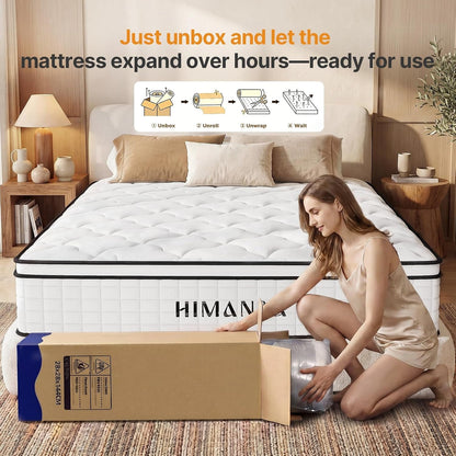 Queen 10 Inch Hybrid Mattress in a Box, Balanced Medium Feel, Memory Foam with Individually Pocketed Coils, Zoned Support & Motion Isolation, Certipur-Us Certified7