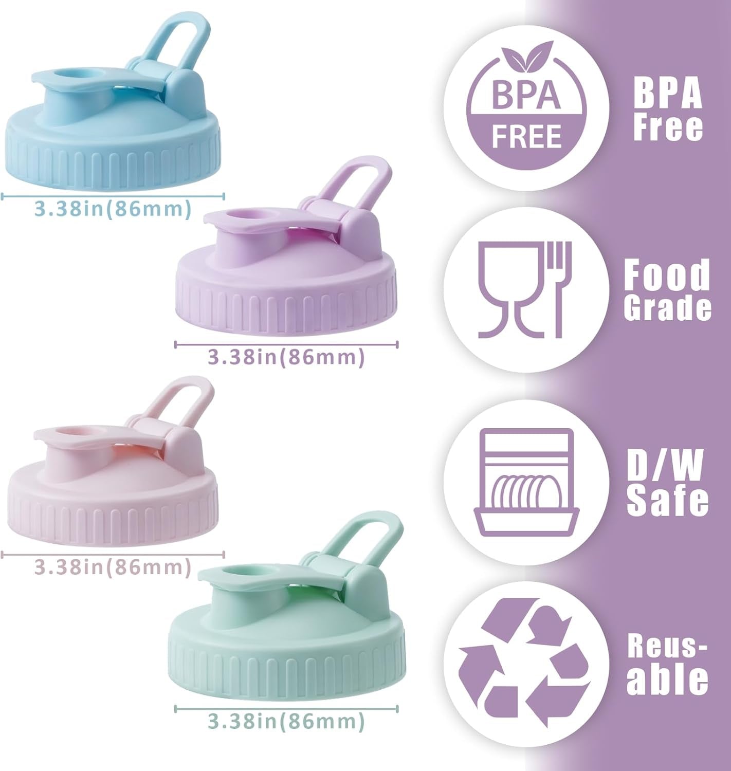 wide-mouth-mason-jar-pour-spout-lid-4-pack-colorful-no-leak-mason-jar-pour-spout-lid-mason-jar-drinking-lids-with-flip-top-easy-to-use-no-dripping-easy-to-clean-fit-for-mason-jar-pitcher