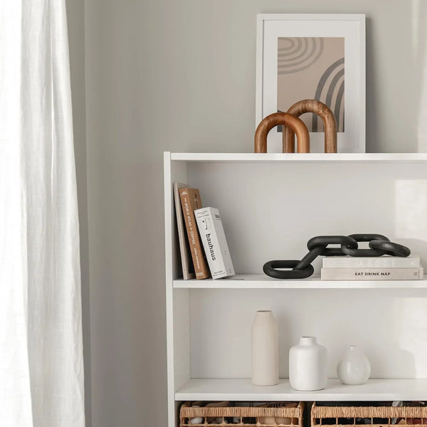 Wood Arch Bookshelf Decor - Modern Shelf Decor Accents, Decorative Objects for Coffee Table, Entryway Table Sculptures, Minimalist Home Decorations for TV Console, Built in Shelves and Mantle3