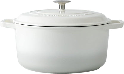 Enameled Cast Iron Dutch Oven Pot with Lid, Dutch Oven for Sourdough Bread Baking round Pot Dule Handle, 6 Quart, White7