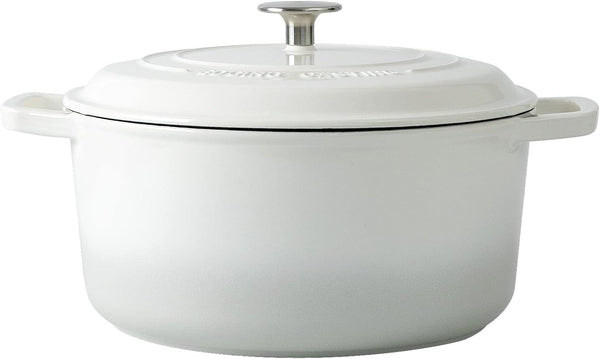 Enameled Cast Iron Dutch Oven Pot with Lid, Dutch Oven for Sourdough Bread Baking round Pot Dule Handle, 6 Quart, White7