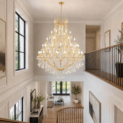 Crystal Candle Chandelier for High Ceilings,Maria Theresa Staircase Light6
