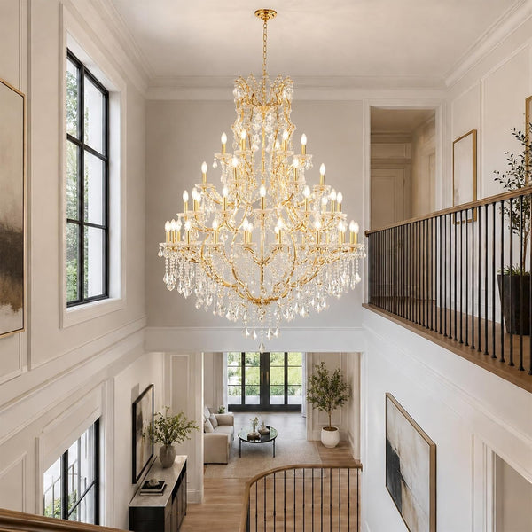Crystal Candle Chandelier for High Ceilings,Maria Theresa Staircase Light6