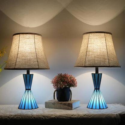 Set of 2 Table Lamps for Bedroom 3-Way Dimmable 21'' Bedside Table Lamps with 13 Inches Linen Shades for Living Room Bedroom Office Hotel Study Room6