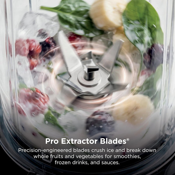 Ninja Nutri-Plus Personal Blender, 900PW, (3) 20Oz Cups, Silver, BN301 | 900-Peak-Watt Push-To-Blend Motor for Smoothies & Sauces. (3) 20-Oz Cups, 2 Spout Lids & Storage Lid. Dishwasher Safe.5
