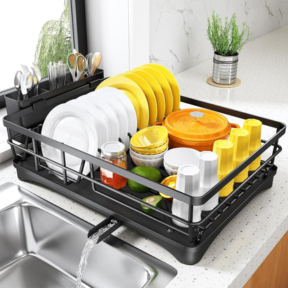 Dish Drying Rack for Kitchen Counter, 11.8" W X 16.7" L, Black1
