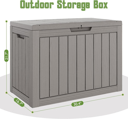 Outdoor Storage Waterproof Deck Box for Patio (45 Gallon, Grey) | Lockable outside Storage Boxes for Cushion, Resin Weatherproof Garden Storage Bin, Package Delivery Box2