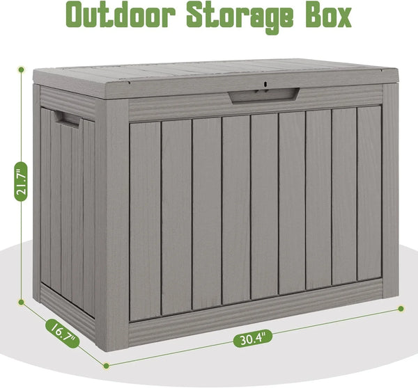 Outdoor Storage Waterproof Deck Box for Patio (45 Gallon, Grey) | Lockable outside Storage Boxes for Cushion, Resin Weatherproof Garden Storage Bin, Package Delivery Box2