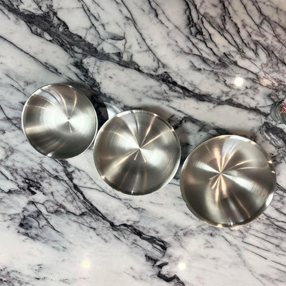 Stainless Steel Mixing Bowl Thickened 3-Piece Set, Nested Flat Bottom 1.3QT (1200Ml)/1.9Qt (1800Ml)/2.6Qt (2500Ml) Kitchen Food Storage Organizer for Baking, Salad Prep, Vegetable Washing (Silver)8