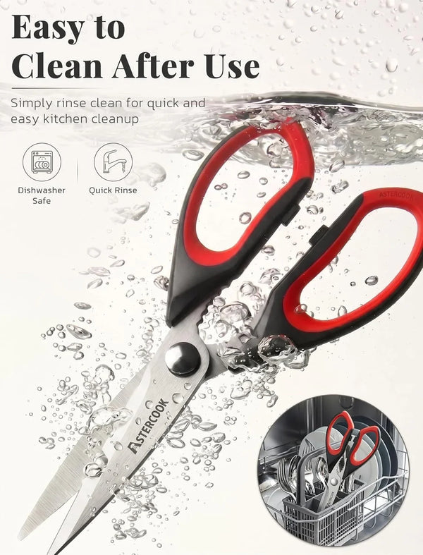 Kitchen Scissors 3 Pack, Heavy Duty All Purpose Kitchen Shears for Food and Packaging, Stainless Steel Food Scissors for Meat, Poultry, Herbs and Vegetables, Dishwasher Safe6