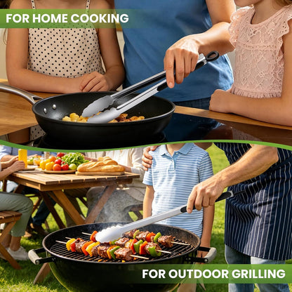 Grill Tongs, 17 Inch Extra Long Stainless Steel BBQ Tongs (17", 1PC) | for Cooking/Serving/Grilling | Heat-Resistant | Dishwasher Safe5