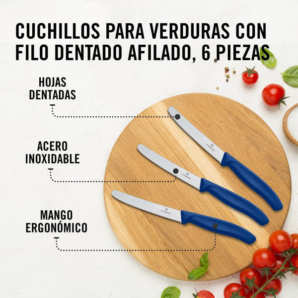 Victorinox Swiss Classic Tomato and Table Set, 6 Pieces Paring Knife, Set of 6, Blue (6.7832.6)5