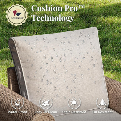 4-Piece Wicker Patio Conversation Set, Beige3