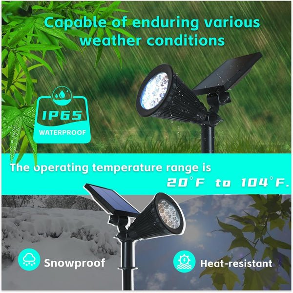 Solar Spot Lights Outdoor Color Changing, 8 Lighting Modes 2-In-1 Solar Lights Outdoor Waterproof, Auto On/Off Multicolor Solar Powered Landscape Spotlights for Garden Patio Yard Pool, 4 Pack5