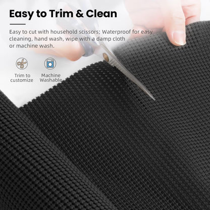 BAGAIL Non-Adhesive Shelf Liner, Thick Strong Grip Drawer Liners for Kitchen Cabinets, Heavy-Duty Easy Cut Cabinet Liners for Shelves, Pantry, Bathroom Cupboards - 12" X 10FT, Black4