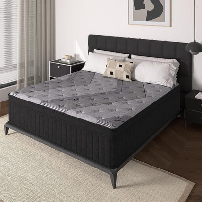 Queen Size Mattress, 14 Inch Hybrid Mattress in a Box, Medium Firm,Memory Foam and Individual Pocket Springs for Pressure Relief, Certipur-Us Certified1