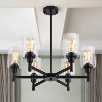 Black Farmhouse Chandeliers for Dining Room Light Fixtures over Table1