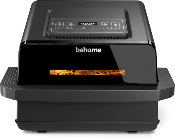 Indoor Pizza Oven & Air Fryer, 6.5QT Family Size with Pizza Stone | 9 Cooking Preset with Viewing Window &Light, 105°F-450°F Adjustable for Air Fry, Roast, Bake, Dehydrate, Fries, 1700W, Black1