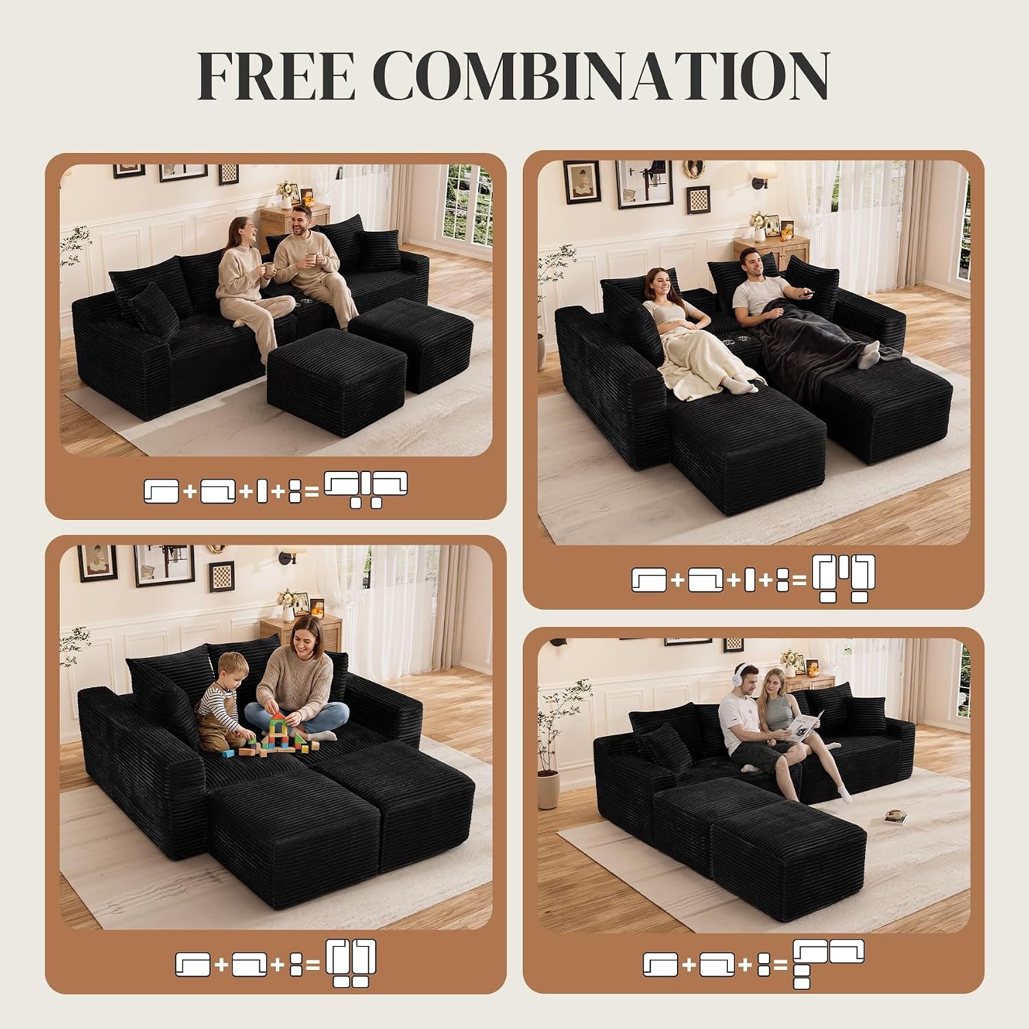 127-u-shaped-cloud-couch-modular-sectional-sofa-comfy-fluffy-corduroy-black-boneless-sectional-couches-for-living-room-modern-cloud-sofas-with-cup-holders-usb-port-balck