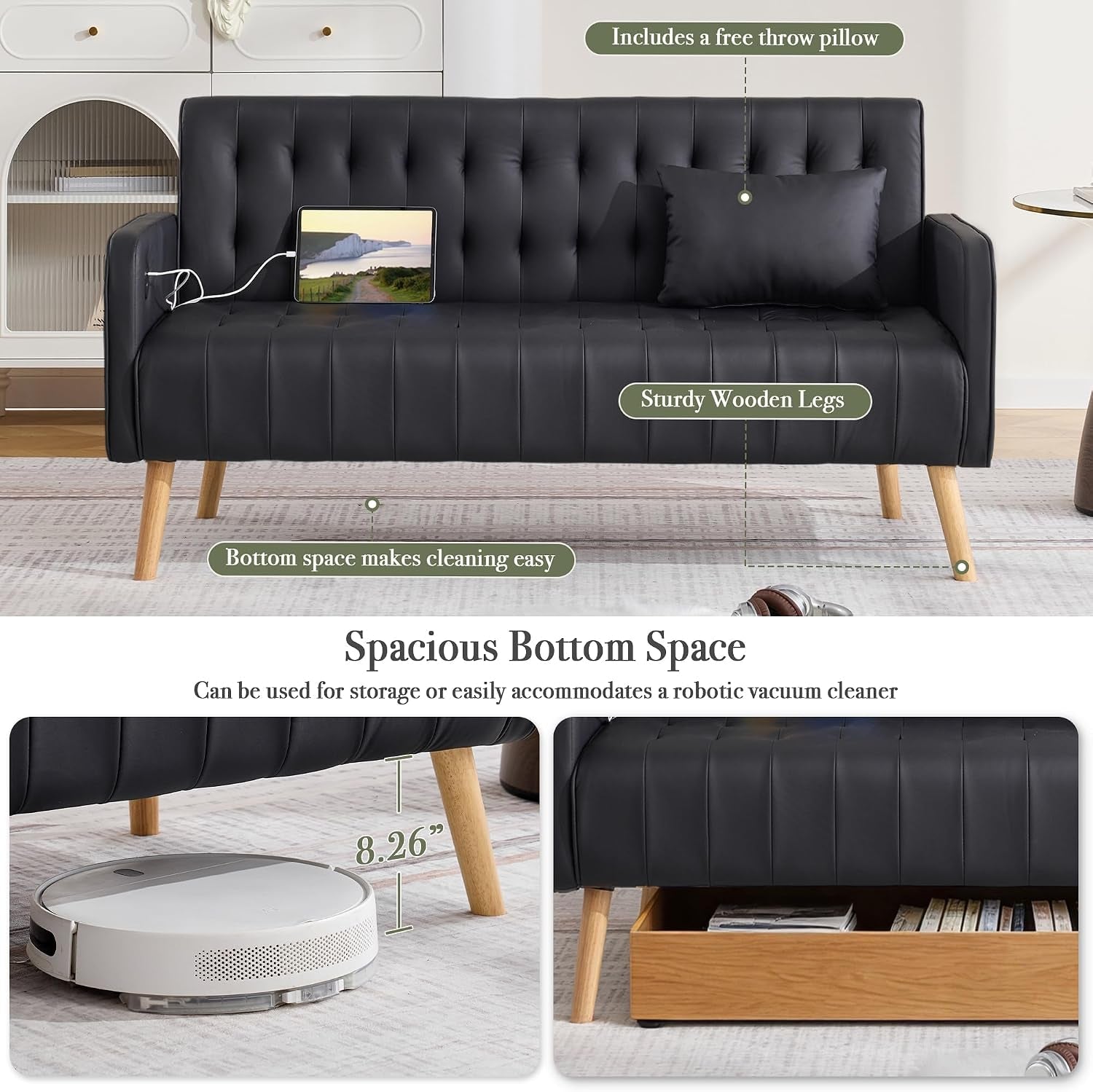 57-faux-leather-loveseat-sofa-small-tufted-couch-1-black