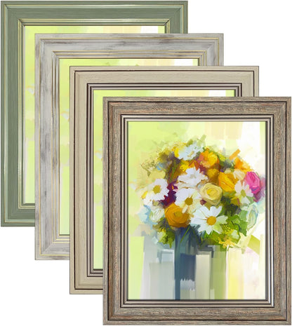 8X10 Picture Frame Set of 4, Rustic Farmhouse Picture Frames for Table or Wall Hanging1