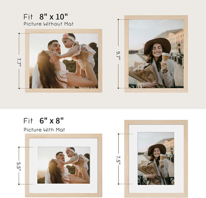 8X10 Solid Oak Wood Picture Frame with 6X8 Mat, Natural Oak, 1 Pack4