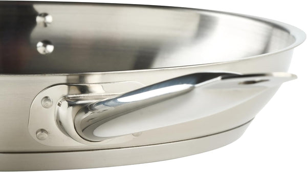 Winco 12" Stainless Steel Fry Pan with Helper Handle | Dishwasher Safe, Induction Compatible, Even Heat Distribution, Helper Handle, Great for Sauteing, Searing and Frying4