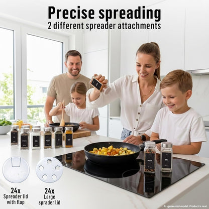 Glass Spice Jars with Label 24X4Oz - Spice Containers +280 Labels5
