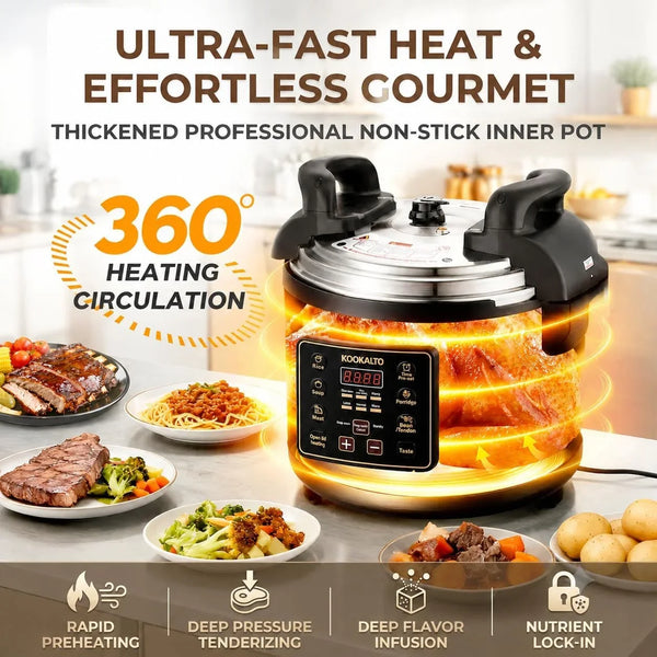 15L Stainless Steel Commercial Pressure Cooker | 24-Hour Presetting Electric Rice Cooker | 6 in 1 Slow Cooker with Temperature Control Food Warmer with Nonstick Pot5