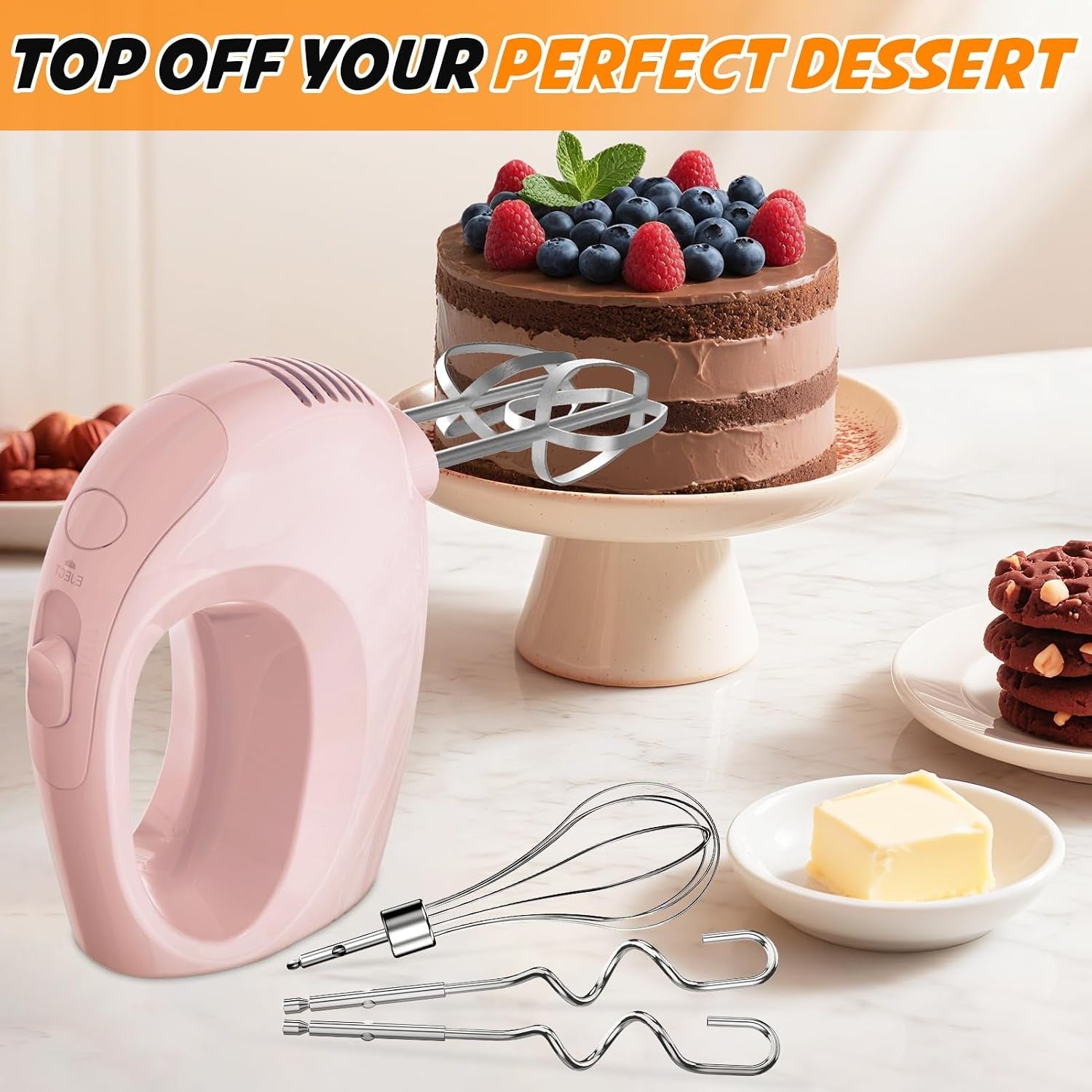 electric-hand-mixer-with-5-stainless-steel-whisks-5-speed-pink-portable-kitchen-mixer-electric-whisk-food-beater-for-whipping-mixing-cookies