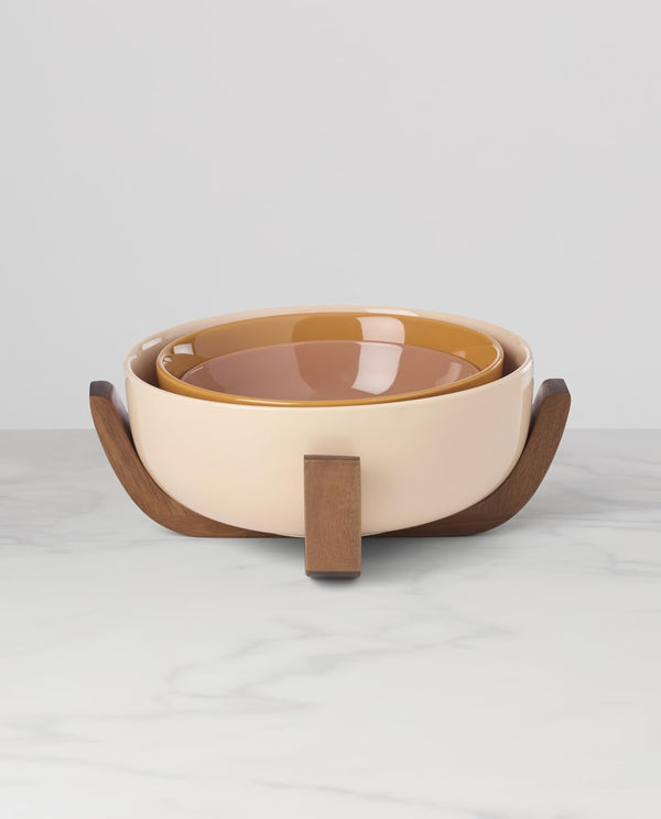 24 Seven Colors Sunbaked Porcelain Nesting Bowl Set, 4-Piece6