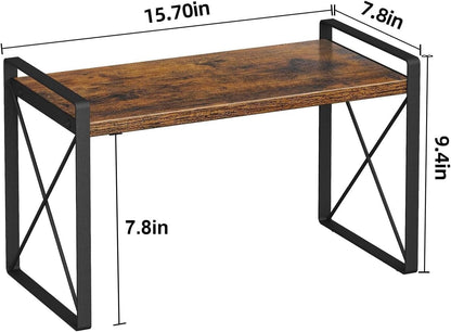 Countertop Shelf Organizer, Cupboard Stand Spice Rack, Retro Style Cabinet Shelf for Pantry, Kitchen, Bathroom, Reading Room, Bedroom to save Space (7.8" D X 15.7" W X 9.4" H, Rustic Brown)4