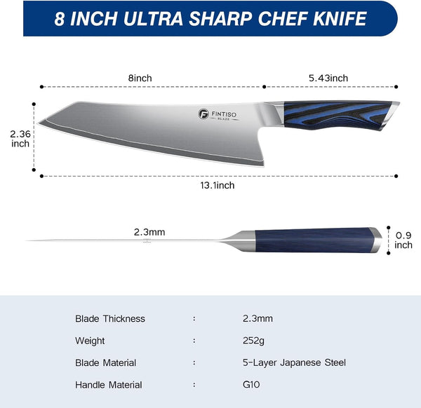 Kitchen Knife in Japanese High Carbon Steel 2026 New Upgrade,Professional High-Class Chef Knife 8 Inch,Non-Slip G10 Handle Ergonomic Single Knife Kitchen Set for Home Use2