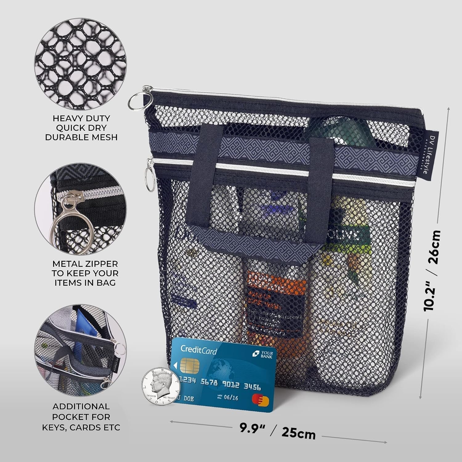 mesh-shower-bag-10-2x9-9-quick-dry-caddy-with-zipper-2-pockets-portable-toiletry-tote-for-bathroom-gym-travel-camp-beach-for-sunscreen-dorm-college-essentials-black